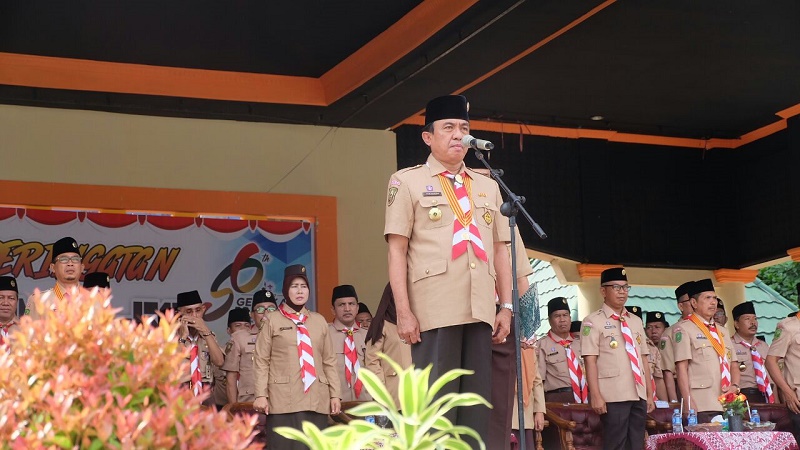 Bupati Inhil Pimpin Apel Peringatan HUT Pramuka Ke - 56