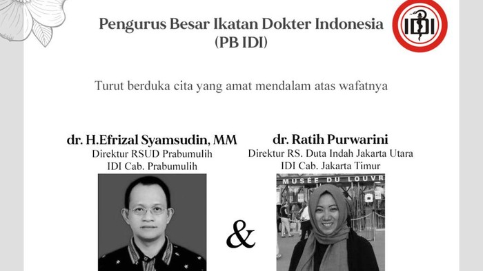 Inalillahi, IDI Kembali Umumkan Dua Dokter Positif Corona yang Meninggal Dunia