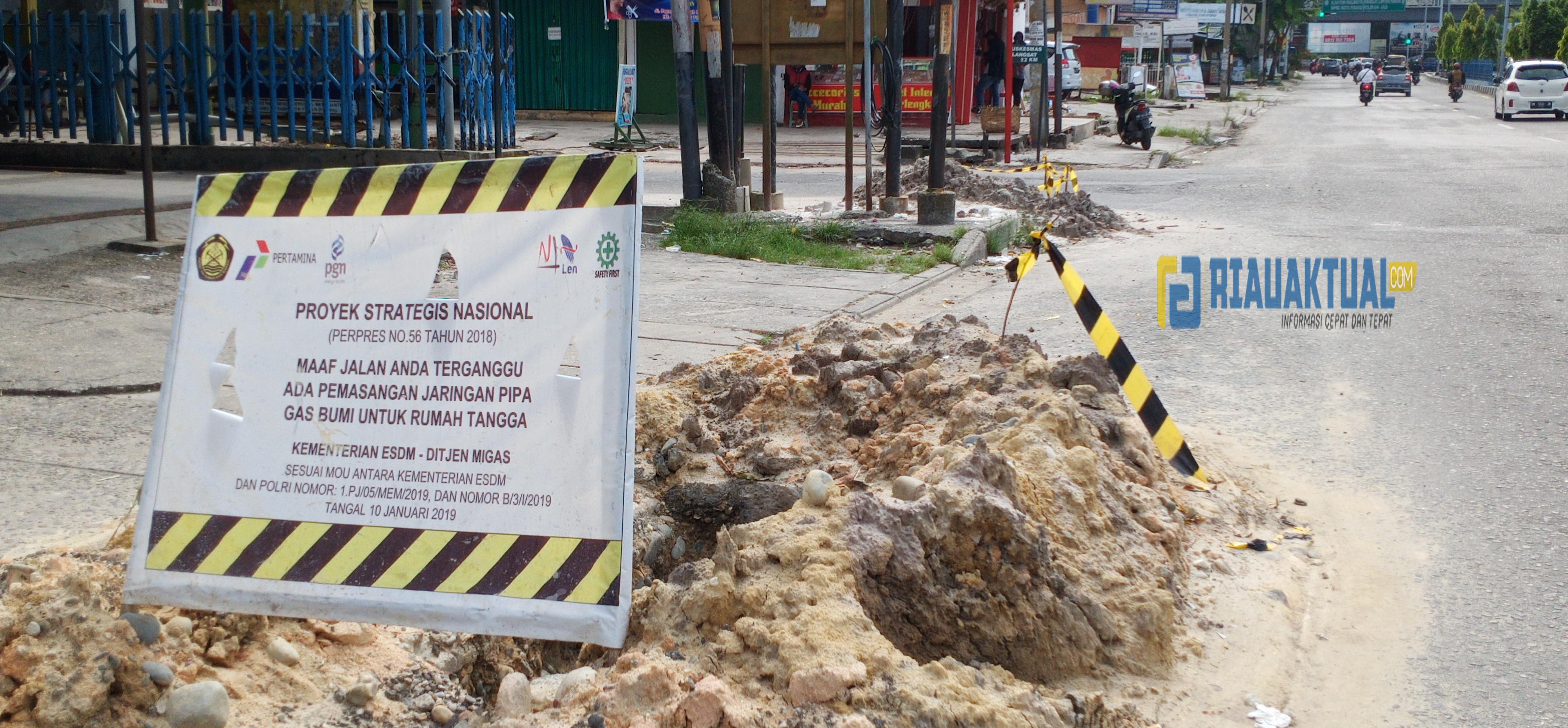 Proyek Jaringan Gas Rumah Tangga Lobangi Jalanan Pekanbaru, DPRD: Segera Akan Kita Panggil Pelaksana