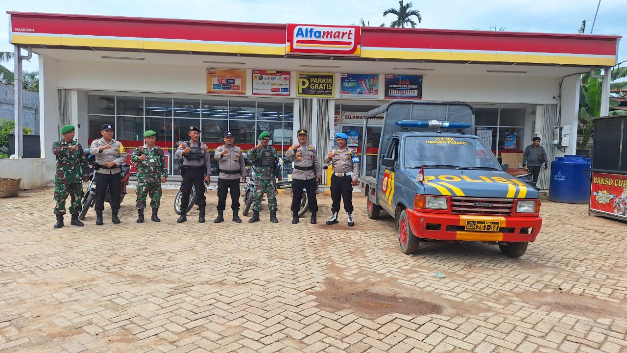 Sinergi TNI-Polri, Patroli Gabungan Amankan Wilayah Bangko Pusako