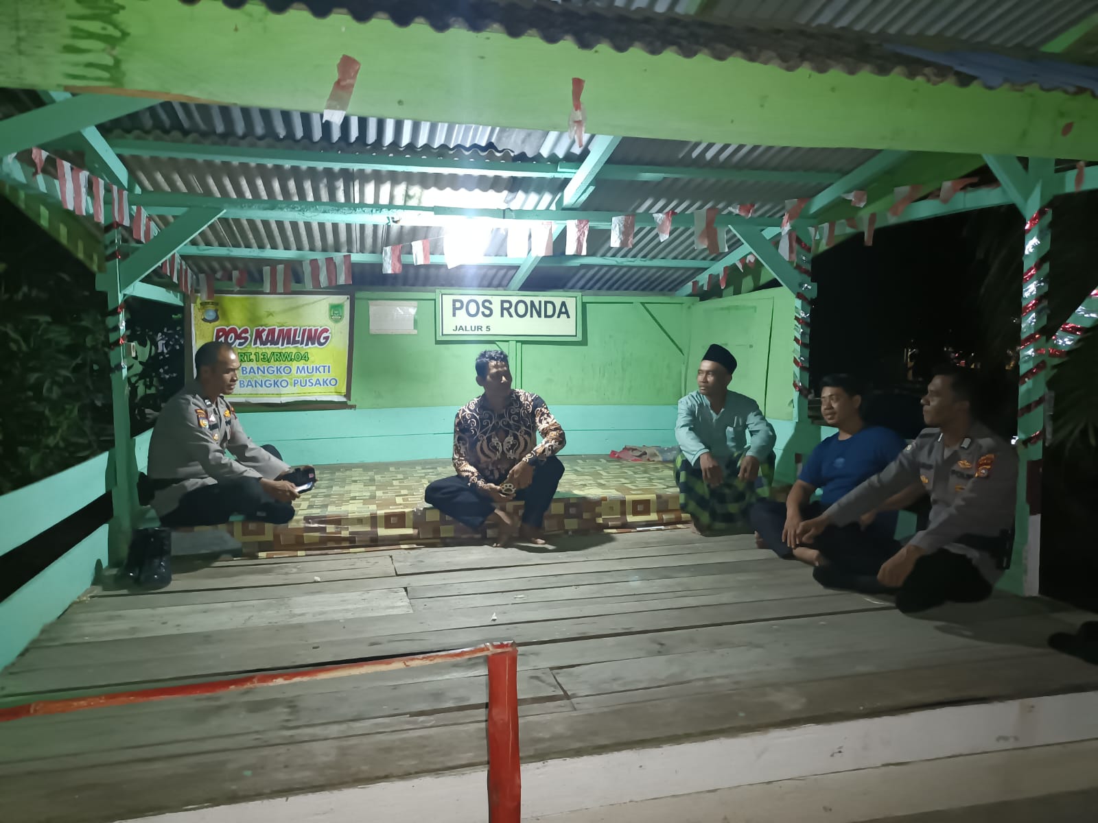 Satkamling Efektif Cegah Gangguan Kamtibmas, Polsek Bangko Pusako Gelar Patroli Malam