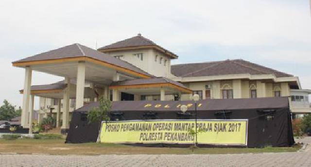 Polresta Pekanbaru Bangun Pos Operasi Mantap Praja Siak 2017