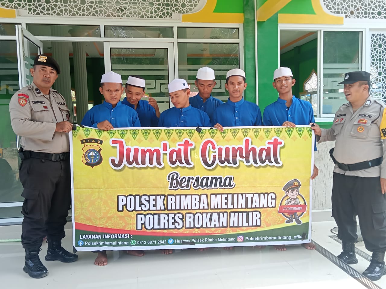 Polsek Rimba Melintang Cooling System Pemilu 2024 dan Jumat Curhat di Pesantren Al Muhsinin