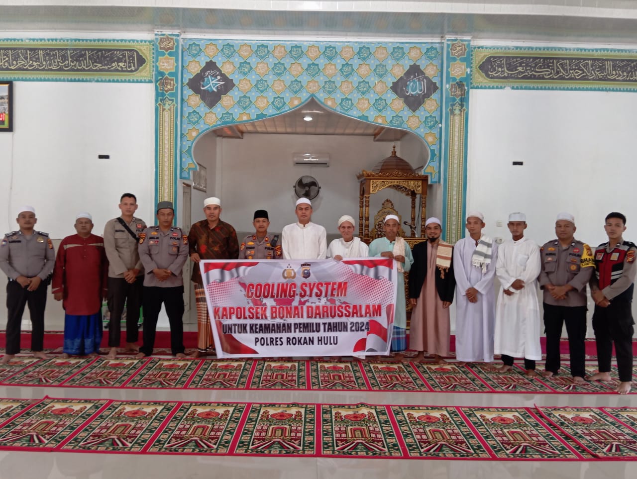 Polsek Bonai Minta Jamaah Masjid Fastabiqul Khairat Sukseskan Pemilu