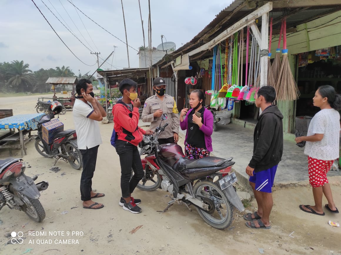 Personel Polsek Langgam Gelar Operasi Yustisi Covid-19