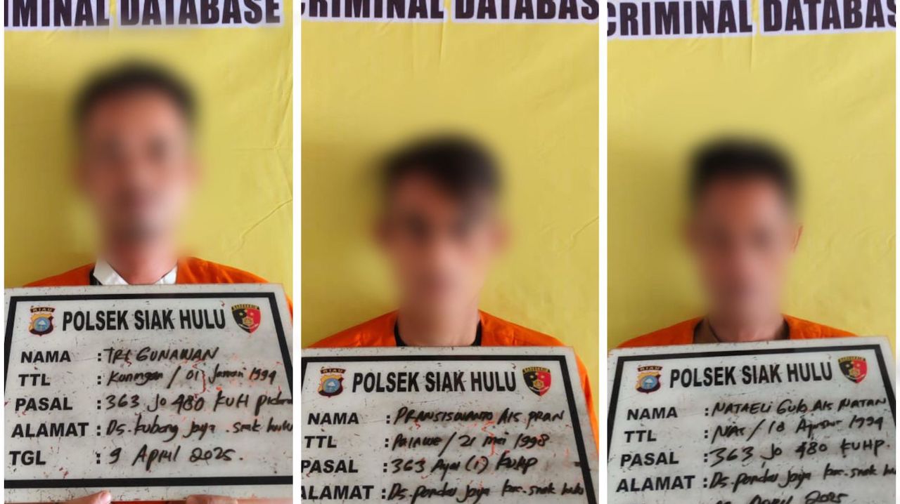 Polsek Siak Hulu Ungkap Komplotan Curanmor di Enam Lokasi, Tiga Pelaku Diamankan