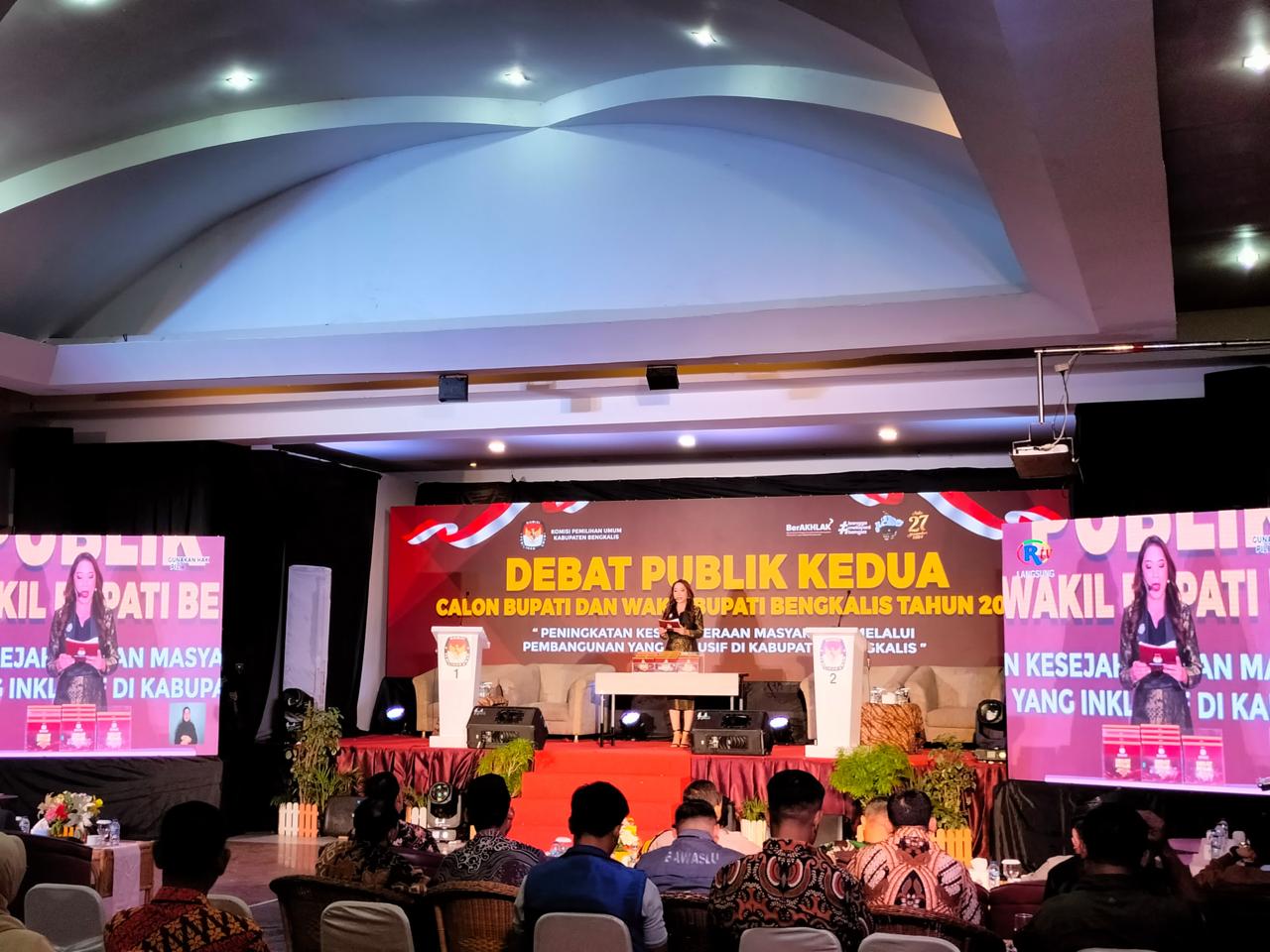 Debat Publik Kedua Paslon Bupati dan Wakil Bupati Bengkalis Berjalan Aman dan Lancar