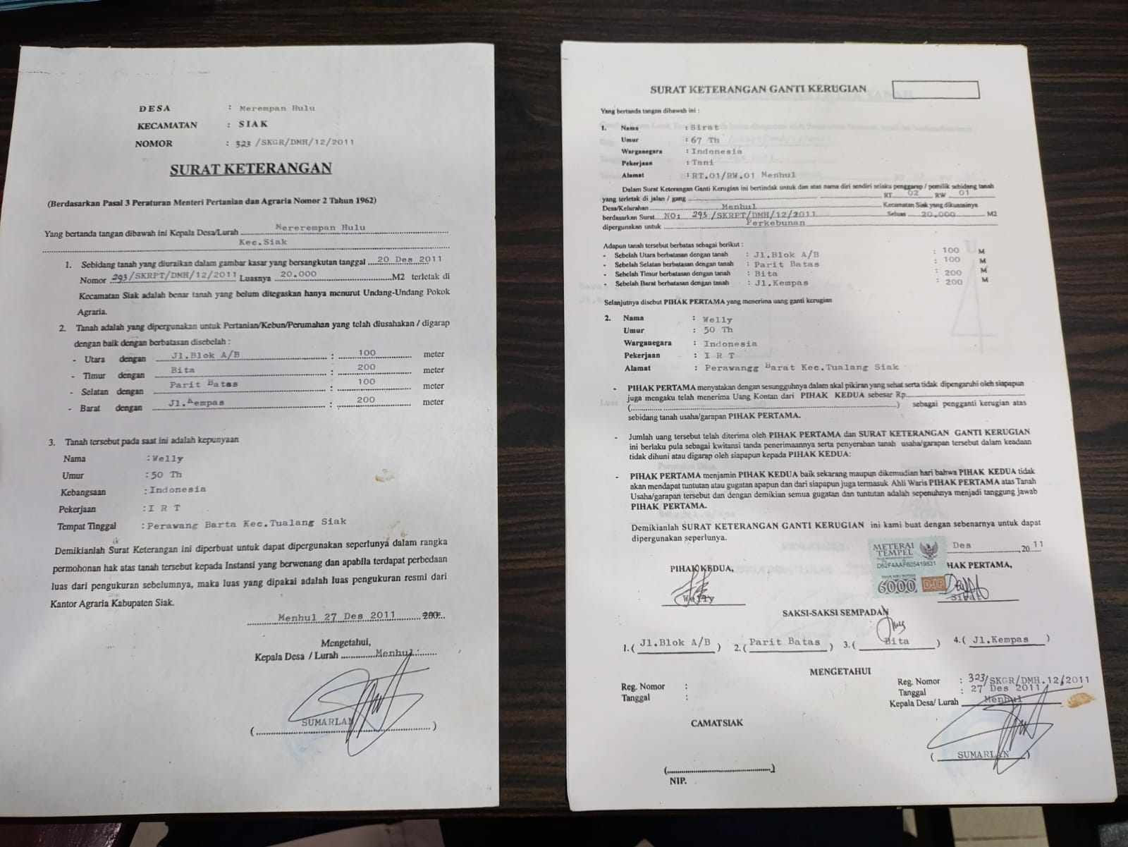 Beredar SK Kades di Siak Jual Lahan PT SSL