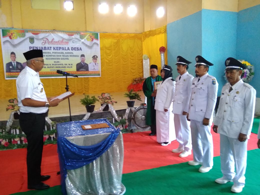 Pjs Bupati Inhil Lantik 5 Penjabat Kepala Desa Kecamatan Gaung