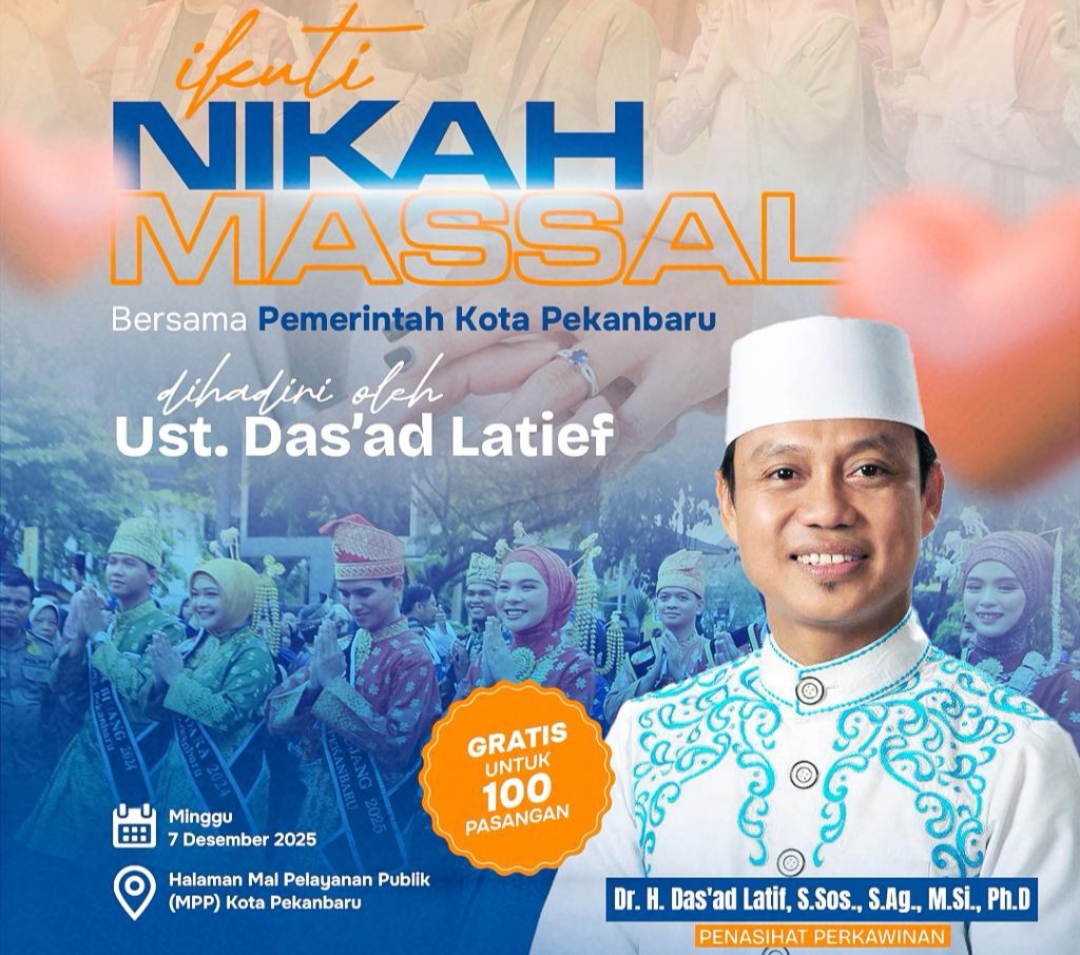Ustadz Das'ad Latief Bakal Ramaikan Acara Nikah Massal Gratis Pemko Pekanbaru