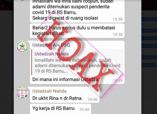 Beredar Percakapan Pasien Corona di RSUD Barru, Ternyata Virus Hoax yang Mewabah