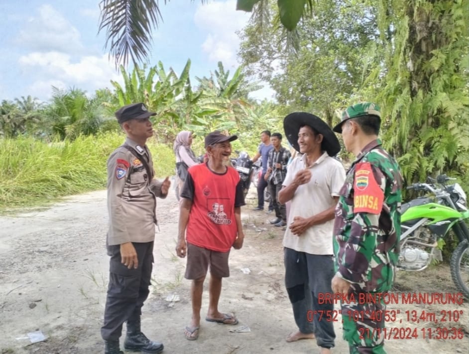 Polsek Langgam dan TNI Patroli Minimalisir Potensi Gangguan Pilkada