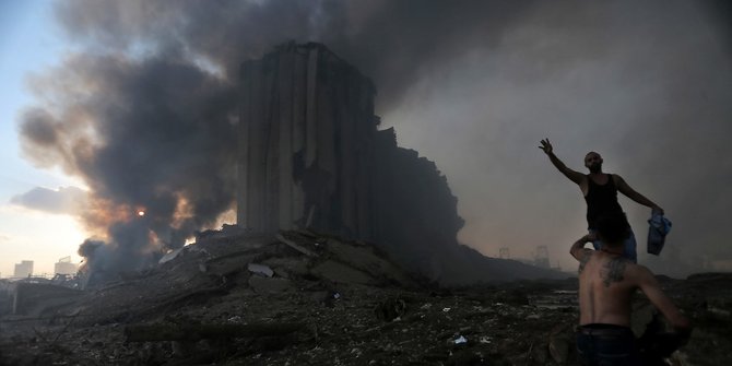 Mengerikan! Ledakan di Beirut Lebanon Seperti Bom Nuklir, Kerusakan Kayak Zona Perang