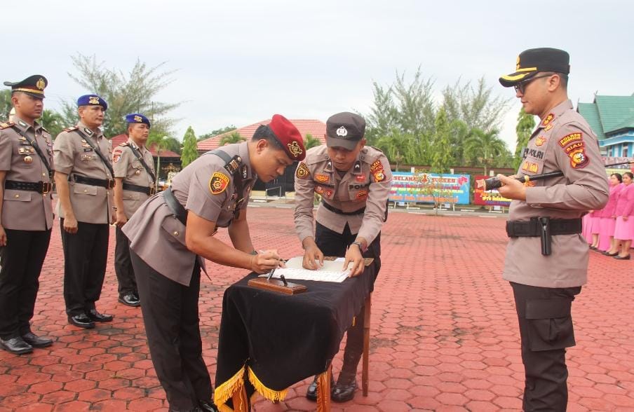 Kapolres Bengkalis Pimpin Sertijab, Kasatreskrim, Kasatlantas dan Kasatpolairud