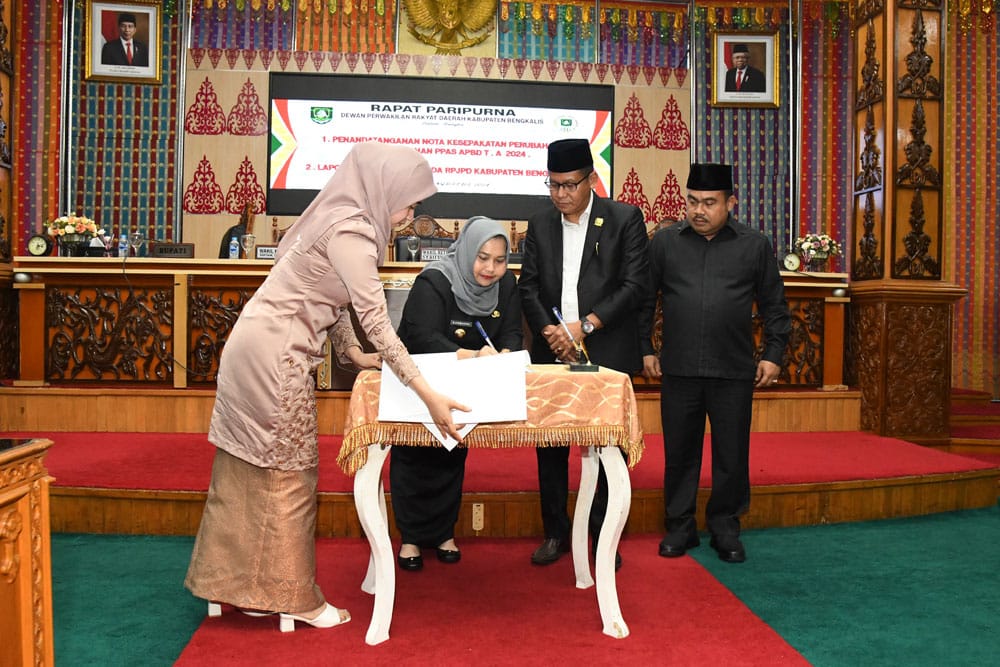 Bupati Bengkalis Tandatangani Nota Kesepakatan Perubahan KUA PPAS APBD 2024