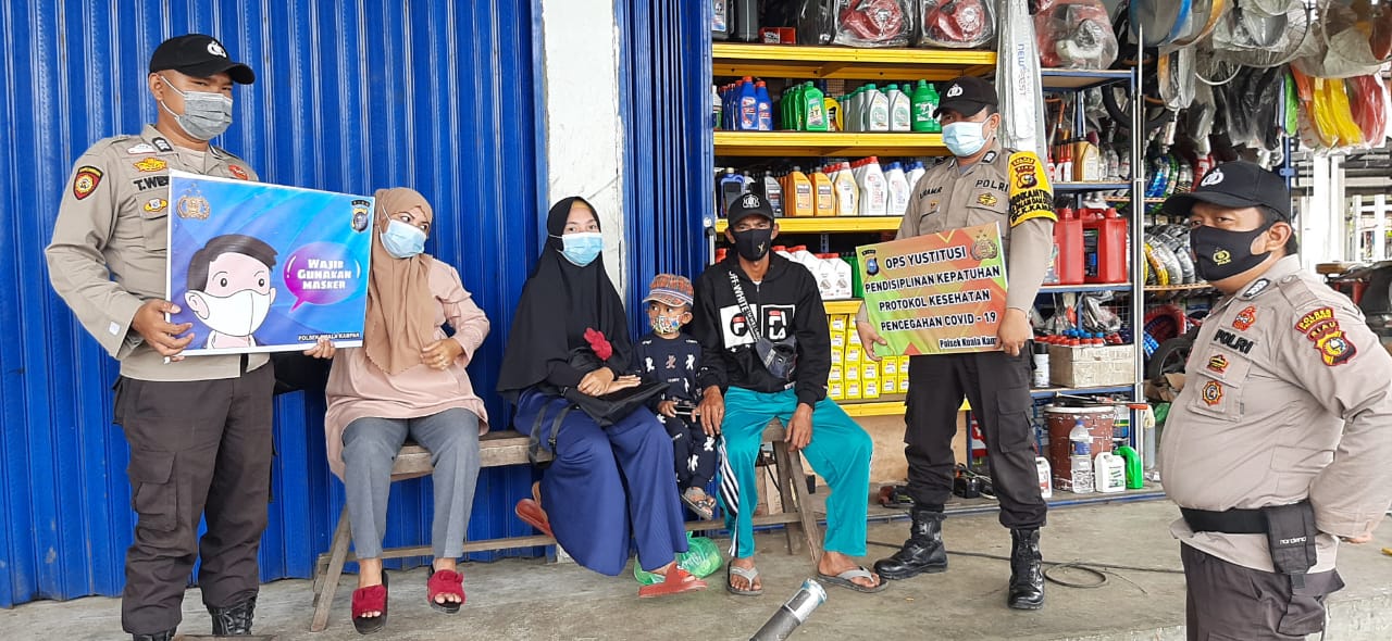 Cegah Covid-19, Polsek Kuala Kampar Imbau Masyarakat Patuhi Prokes