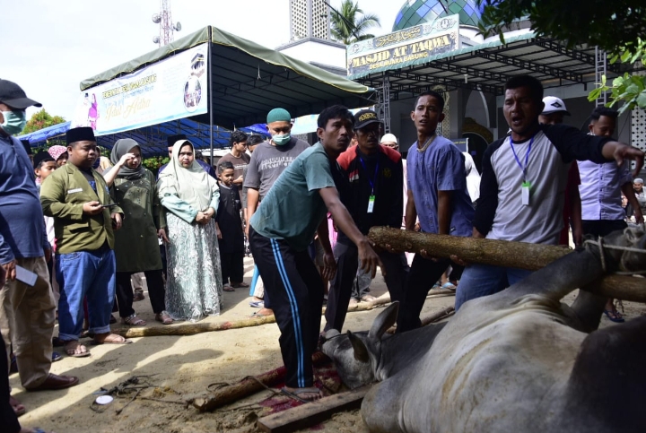 Sholat Idul Adha Dimesjid At Taqwa Pinggir, Kasmarni : Berkurban Bentuk Wujud Syukur Atas Nikmat Allah