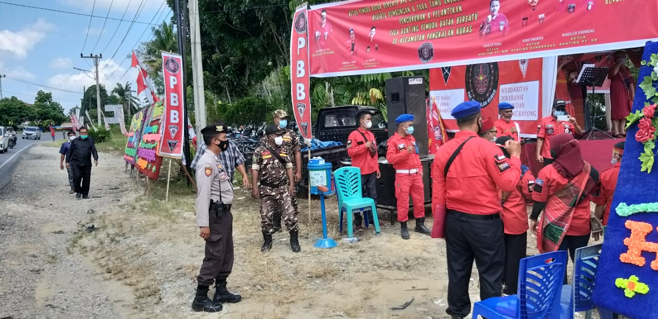 Polsek Pangkalan Kuras Lakukan Pengamanan di Acara Pengukuhan Ketua PAC PBB 