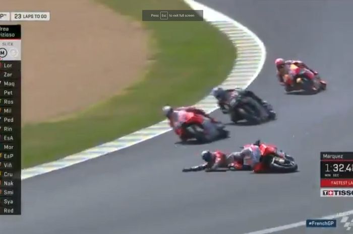 Andrea Dovizioso Salip Jorge Lorenzo dan Terjatuh di MotoGP Perancis Karena Takut Sama Johann Zarco