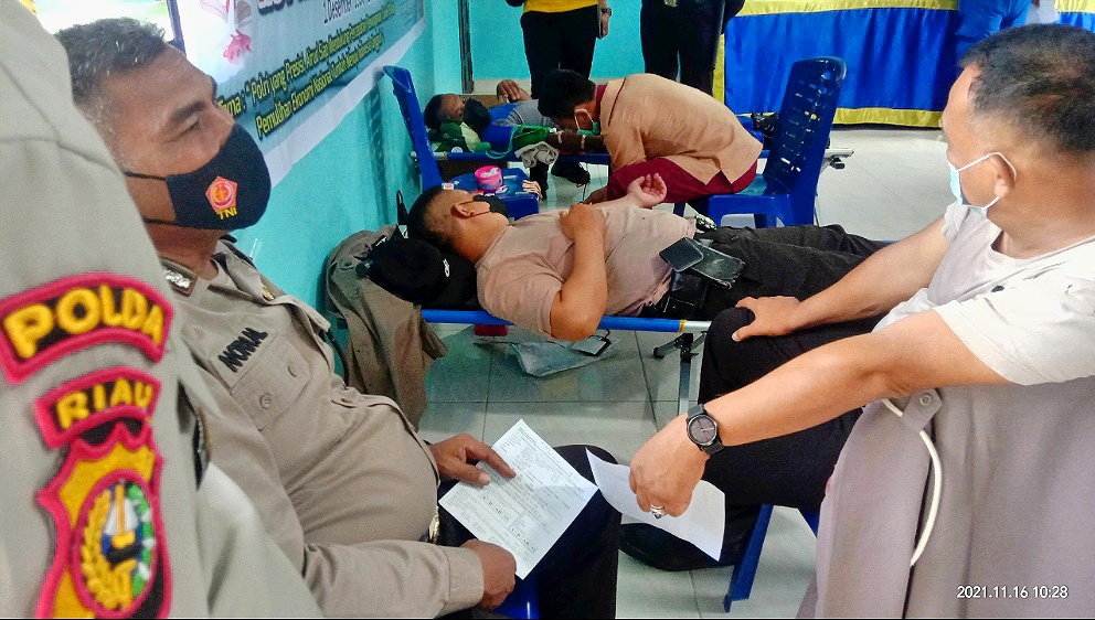 HUT Polisi Airud Ke-71, Sat Polairud Polres Rohil Adakan Donor Darah