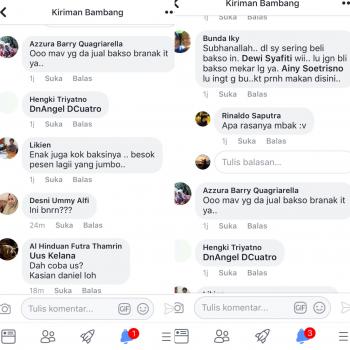 Berikut  Respon warganet yang pernah makan bakso babi di warung mekar Pekanbaru