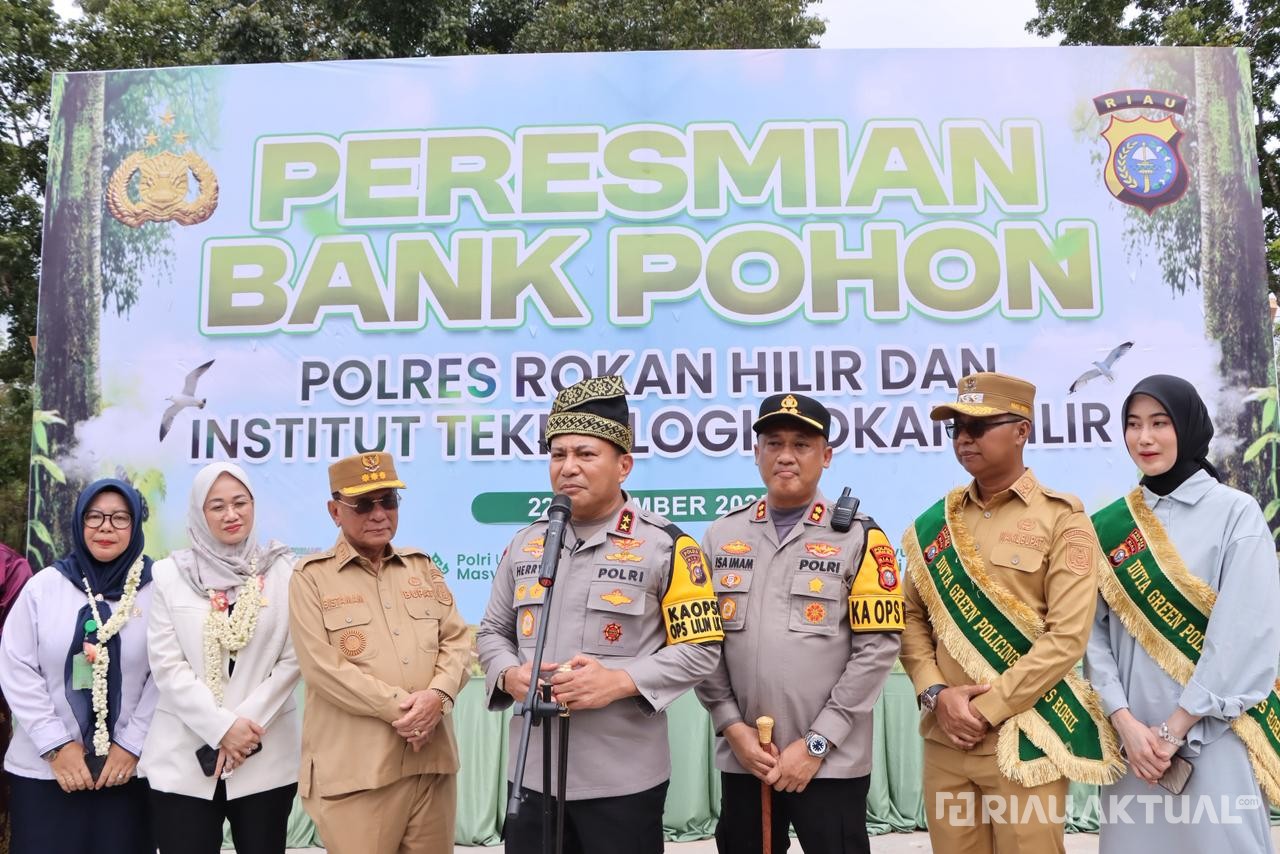 Kapolda Riau Resmikan Bank Pohon Kolaborasi Polres Rohil-ITR, Dorong Gerakan Ekologi