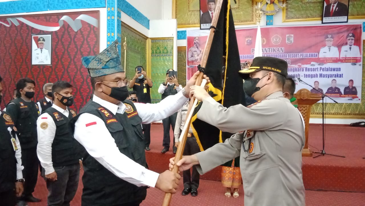 Kapolres Pelalawan Hadiri Pelantikan Pengurus Pokdarkamtibmas Bhayangkara