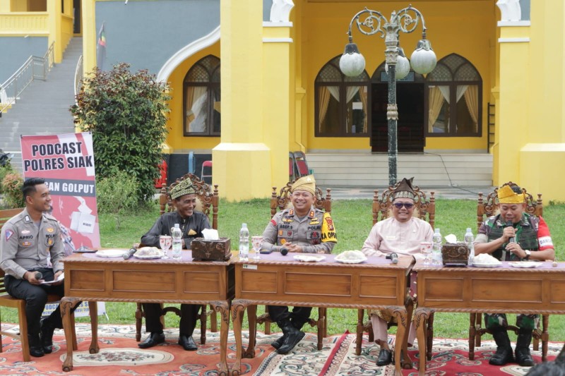 Ciptakan Pilkada Damai, Kapolres Siak Podcast Bersama Sekda, Dandim, dan Ketua LAMR