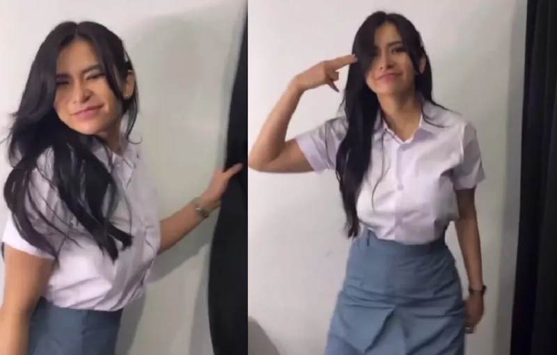 Duh! Maria Vania Joget Pakai Baju SMA, Netizen: Mulai Aktif Ya Bun