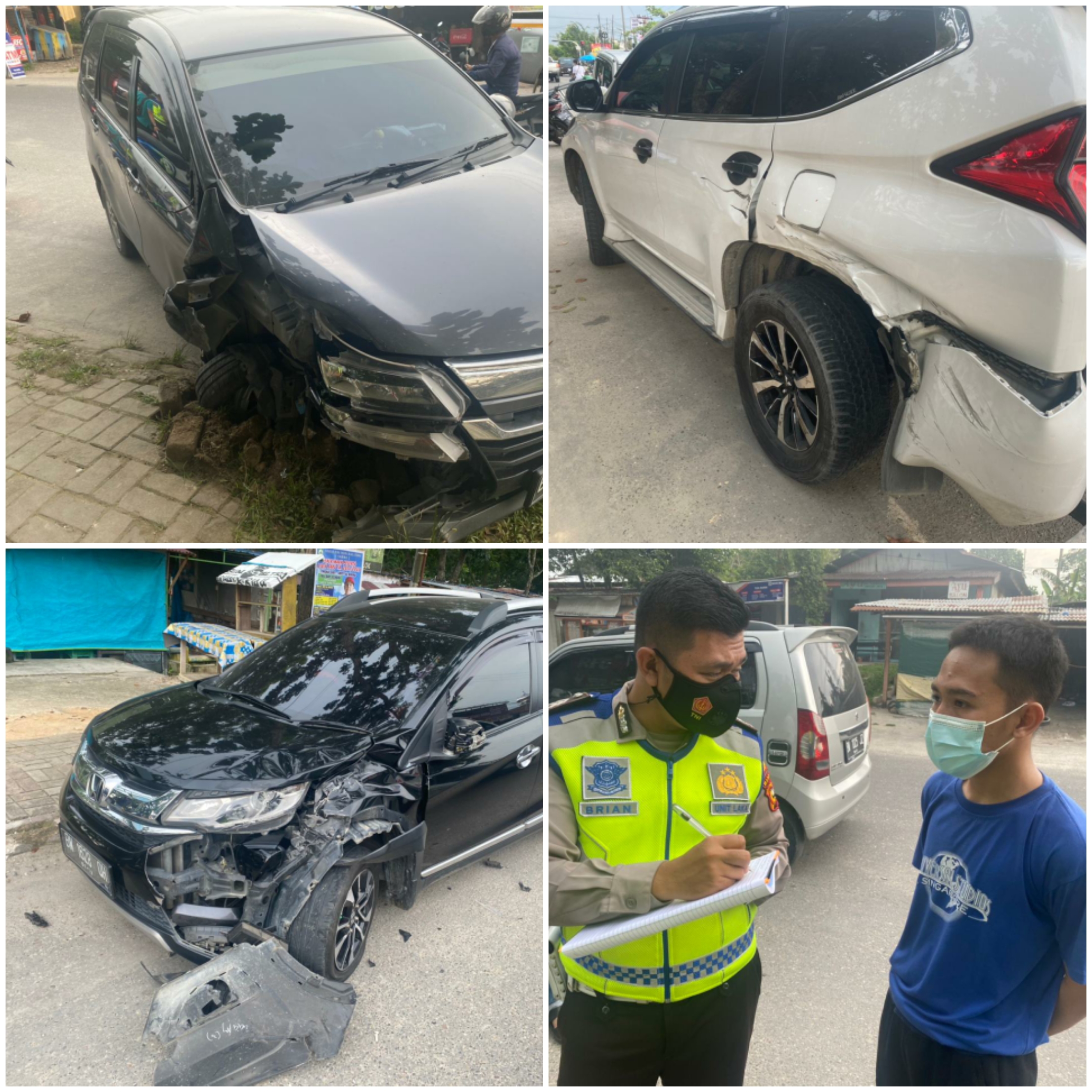 Tiga Mobil Terlibat Kecelakaan Beruntun di Jalan Umban Sari