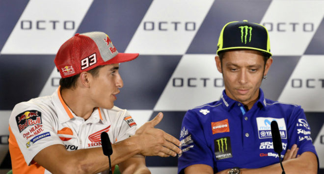 Diajak Salaman Marc Marquez, Begini Reaksi Valentino Rossi, Sombong ?