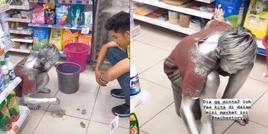 Cerita Manusia Silver Beli Mie Instan di Minimarket Pakai Duit Receh Hasil Ngamen: Untuk Mama Makan