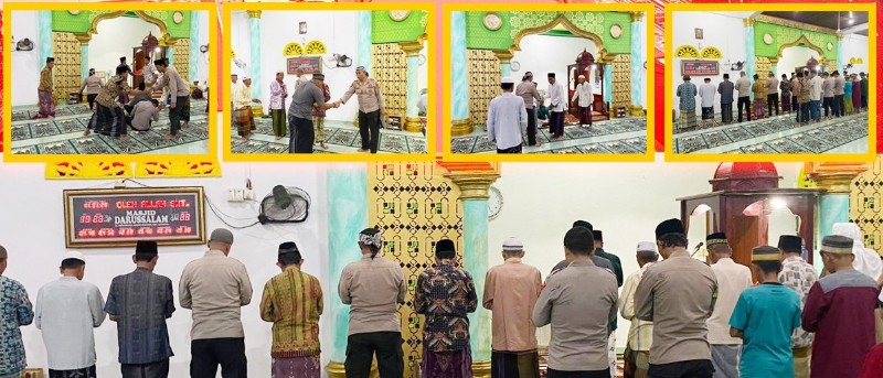 Ciptakan Pemilu Damai 2024, Polsek Kateman di Inhil Salat Berjamaah Keliling