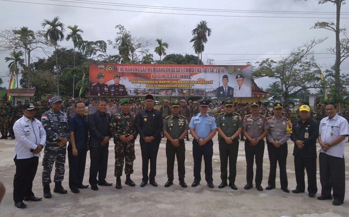 Pj Bupati Inhil Hadiri Upacara Pembukaan TMMD ke-101 Tahun 2018 di Keritang