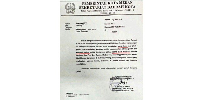 Razia Kaos #2019GantiPresiden, Pemko Medan Dikecam Langgar HAM