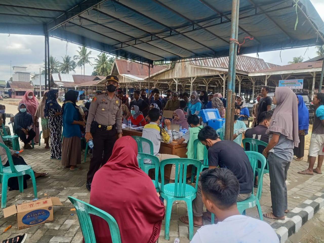 Polsek Pangkalan Lesung Gesa Percepatan  Vaksinasi di Wilayah Binaan