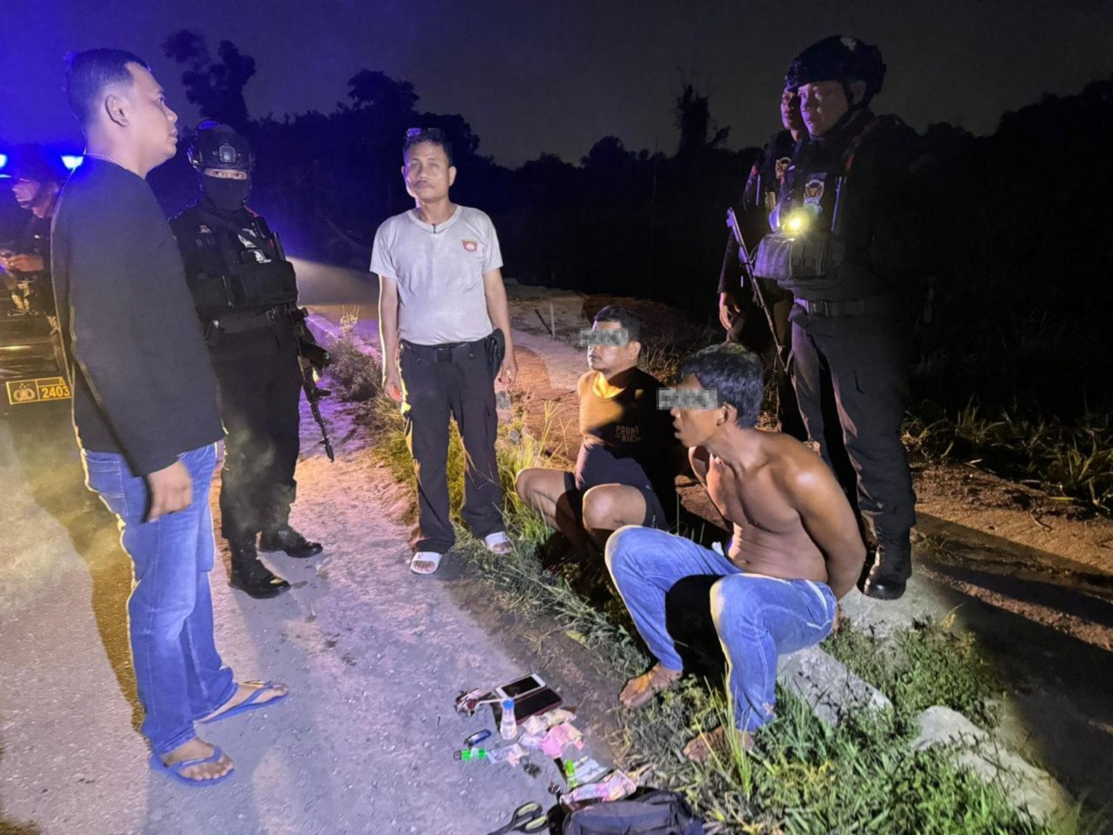 Tim Raga Brimob Riau Tangkap Dua Pengguna Narkoba di Jalan Sudirman Pekanbaru