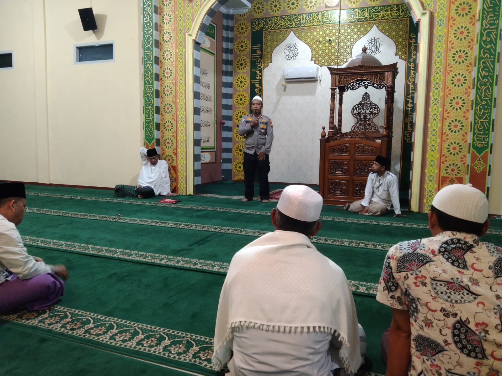 Polsek Kemuning Lakukan Inovasi dan Cooling System di Masjid Al Anshor Inhil