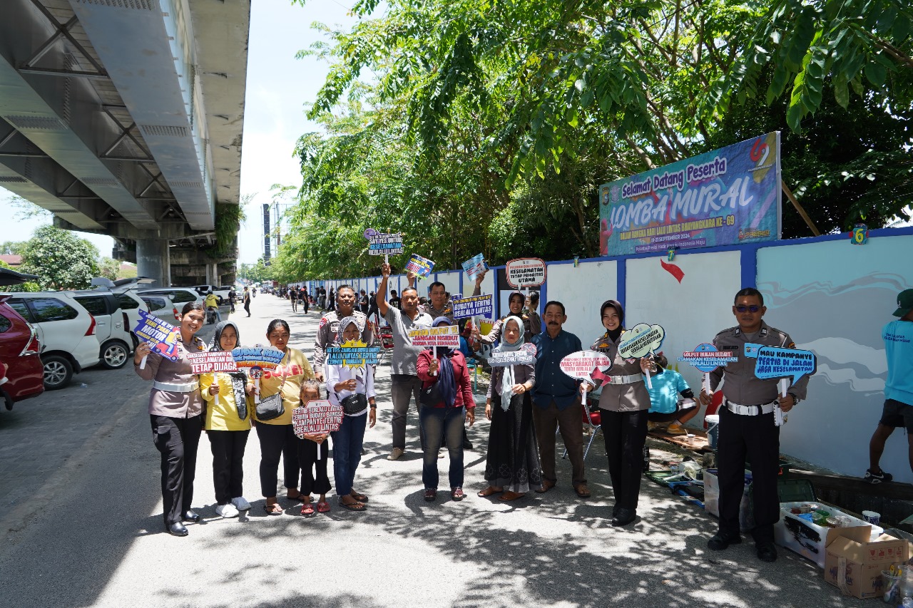 Polda Riau Kampanyekan Tertib Lalu Lintas dan Cegah Hoaks di Lomba Mural RSDC Pekanbaru