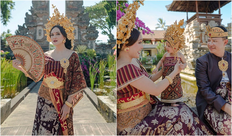 Cantiknya Shandy Aulia Pakai Songket Bali, Baby Claire Bikin Gemas!