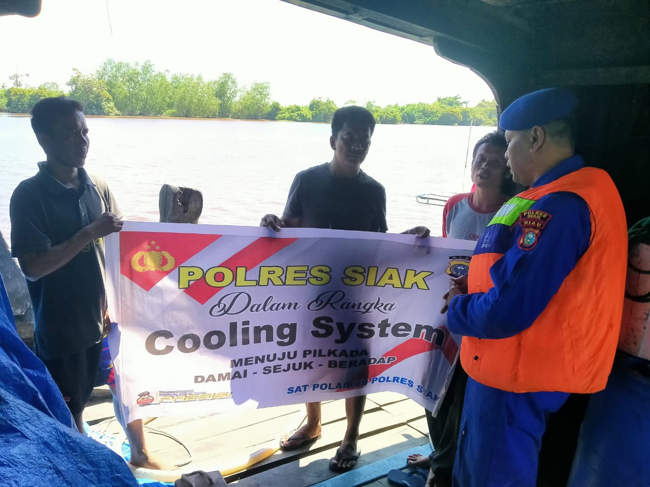Polairud Polres Siak Laksanakan Cooling System di Perairan Mempura Menjelang Pilkada