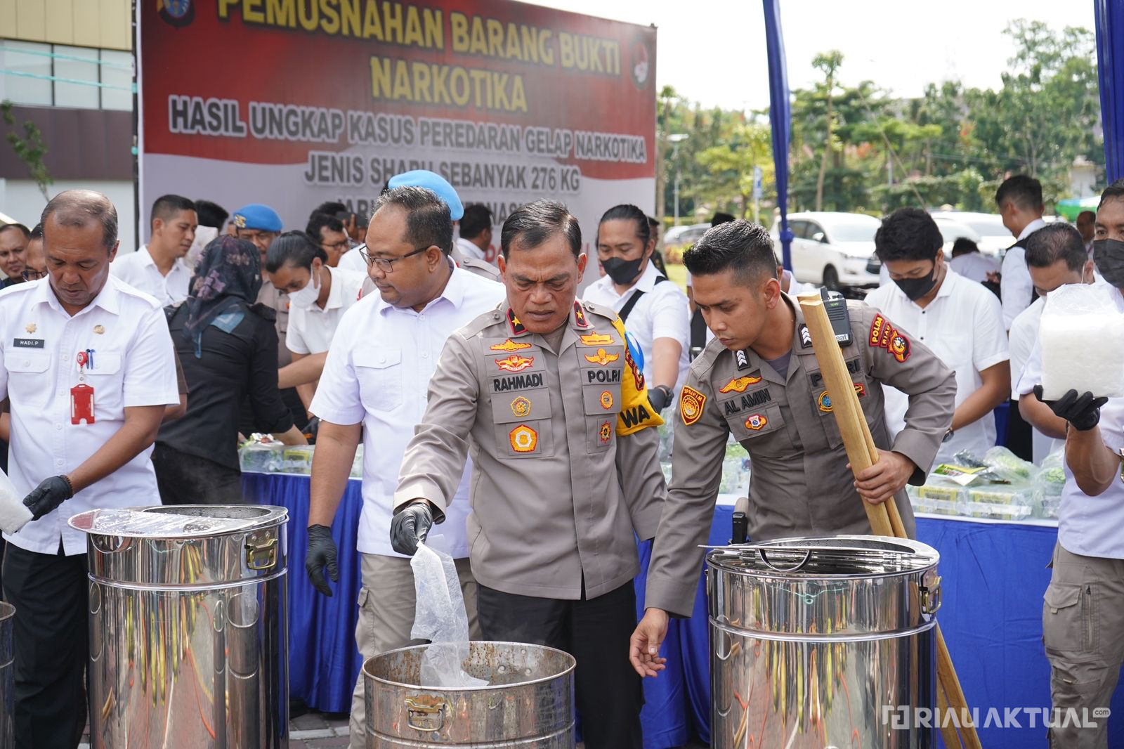Polda Riau Campur 276 Kilo Sabu dengan Cairan Pembersih Lantai