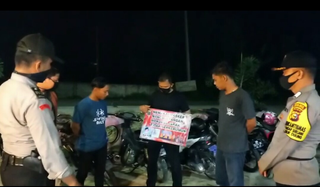 Begini Cara Polsek Bandar Sei Kijang Beri Himbauan Protokol Kesehatan