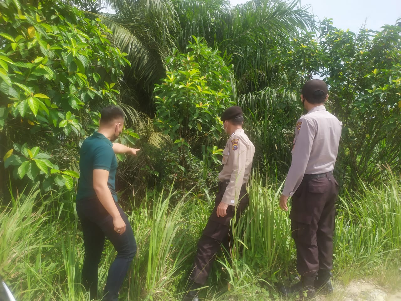 Giat Patroli, Polsek Pangkalan Kerinci Cek  Langsung ke Lahan Rawan Karhutla