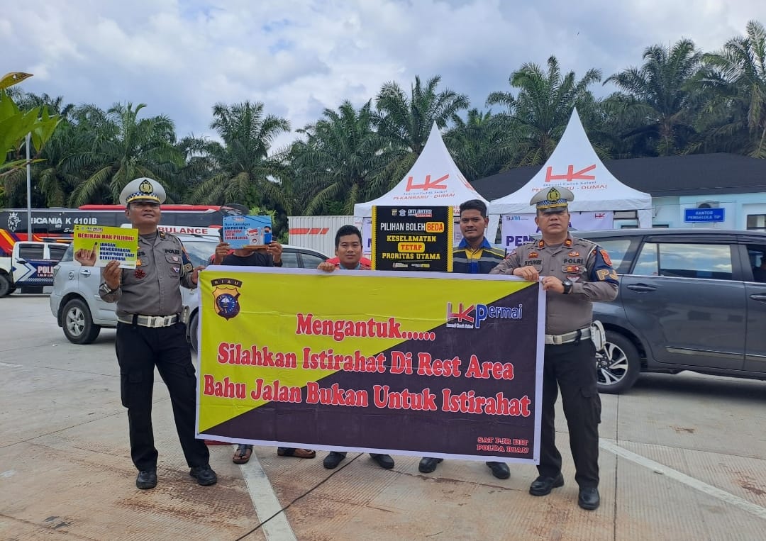 Tertib Berlalu Lintas, Polda Riau Gelar Kampanye Keselamatan di Jalan Tol