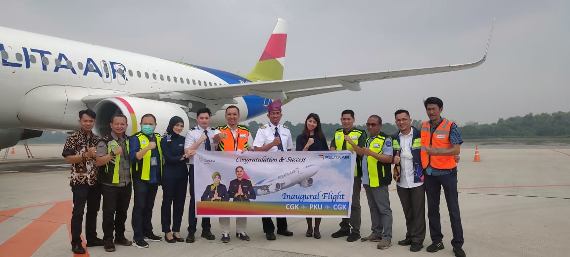 Bandara SSK II Pekanbaru Sambut Penerbangan Perdana Pelita Air
