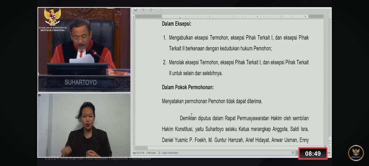 MK Tolak Gugatan Hasil PSU Pilkada, Selamat Datang Pemimpin Baru Kota Istana