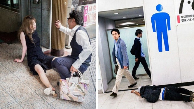 10 Potret Orang Jepang Saat Mabuk, Sungguh Memalukan