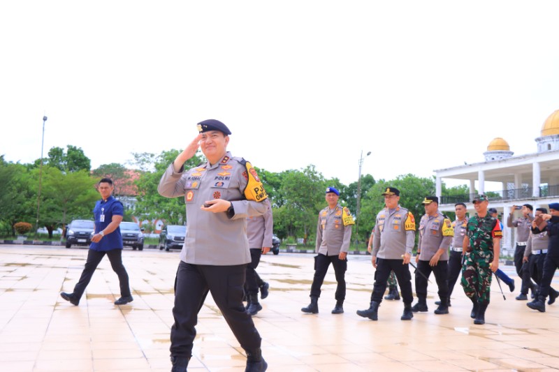 Kapolres Rohil Dampingi Kapolda Riau Pantau Rapat Pleno Penghitungan Suara Pilkada di Rokan Hilir