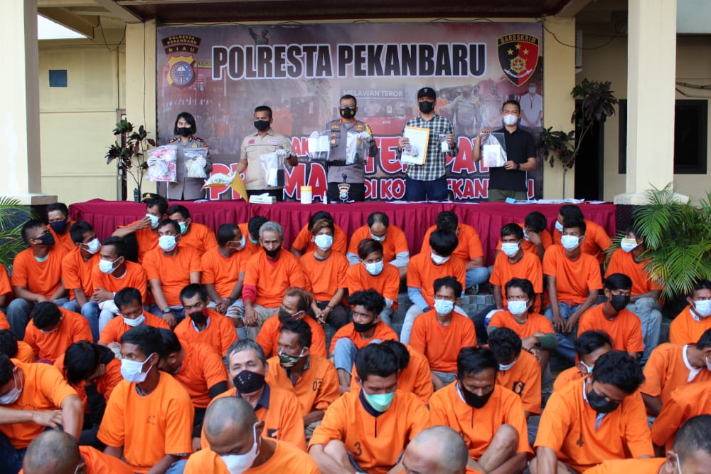 Berantas Premanisme, 79 Orang Diringkus Polresta Pekanbaru